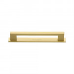 M Marcus Heritage Brass Metro Design Cabinet Pull with Plate 96mm Centre to Centre